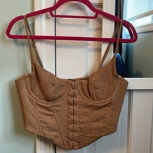 white fox corset top